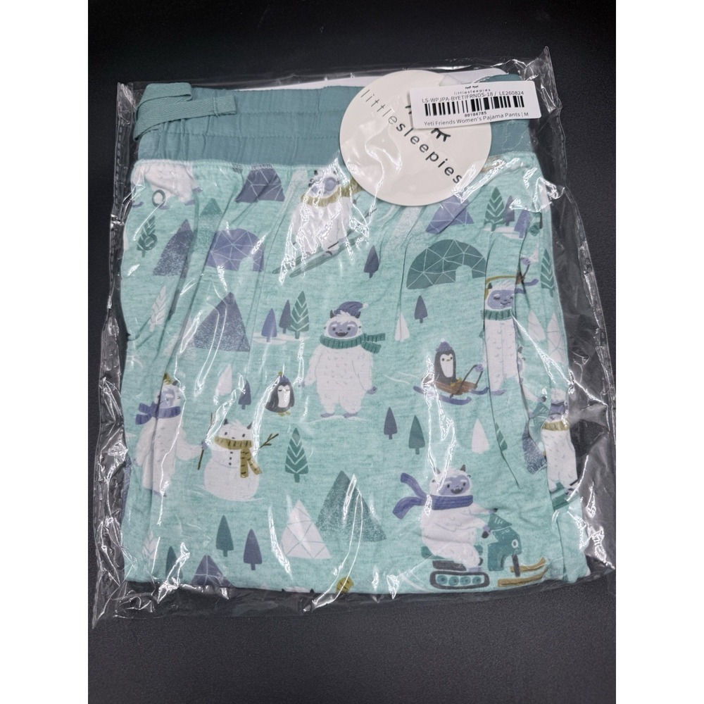 Little Sleepies Yeti Friends Adult Women's Pajama Pants Size Medium New